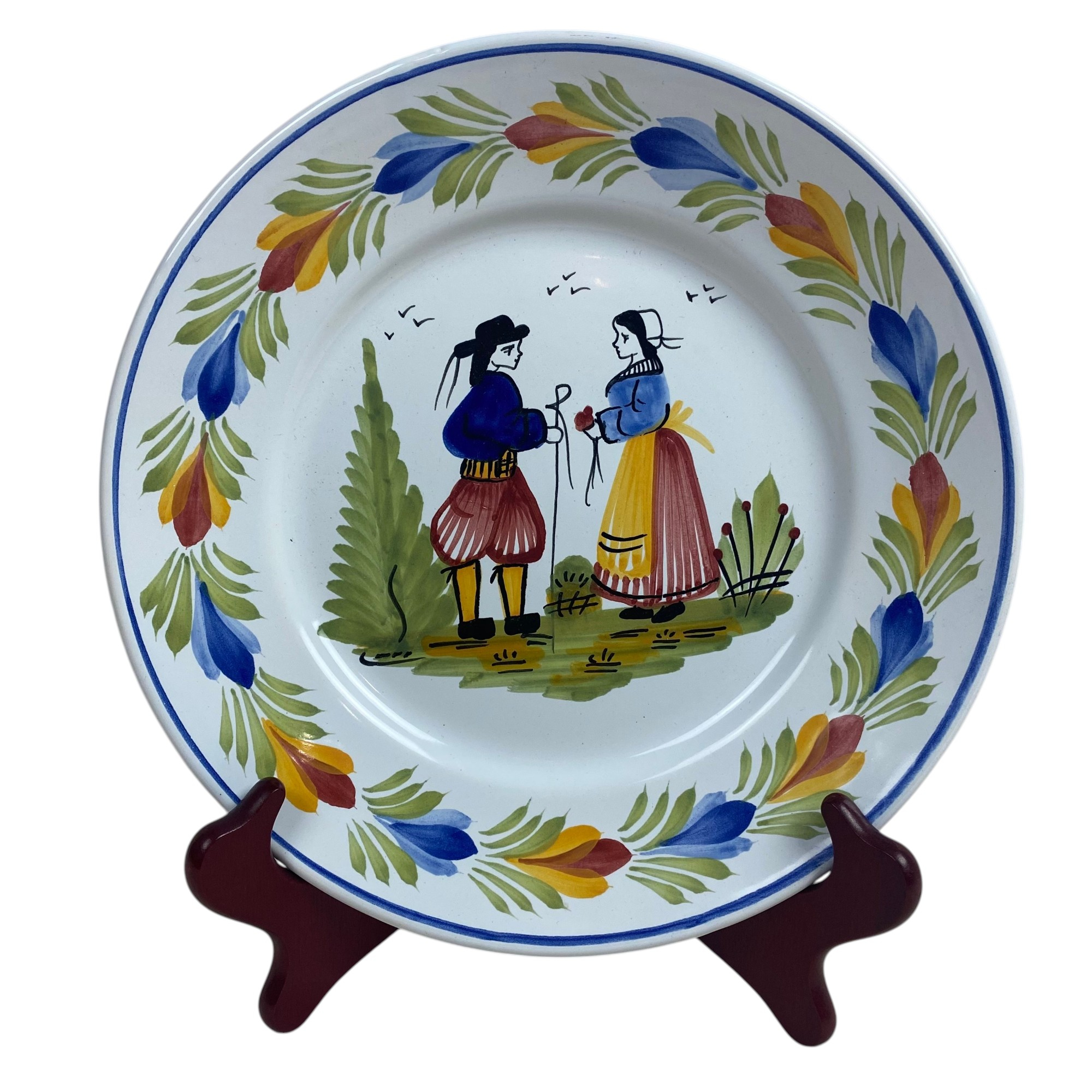 Voir photo 2 de Assiette authentique Quimer HB Henriot - Décor Breton peint main Assiette authentique Quimer HB Henriot - Décor Breton peint main Très bon état reconditionné photo 2
