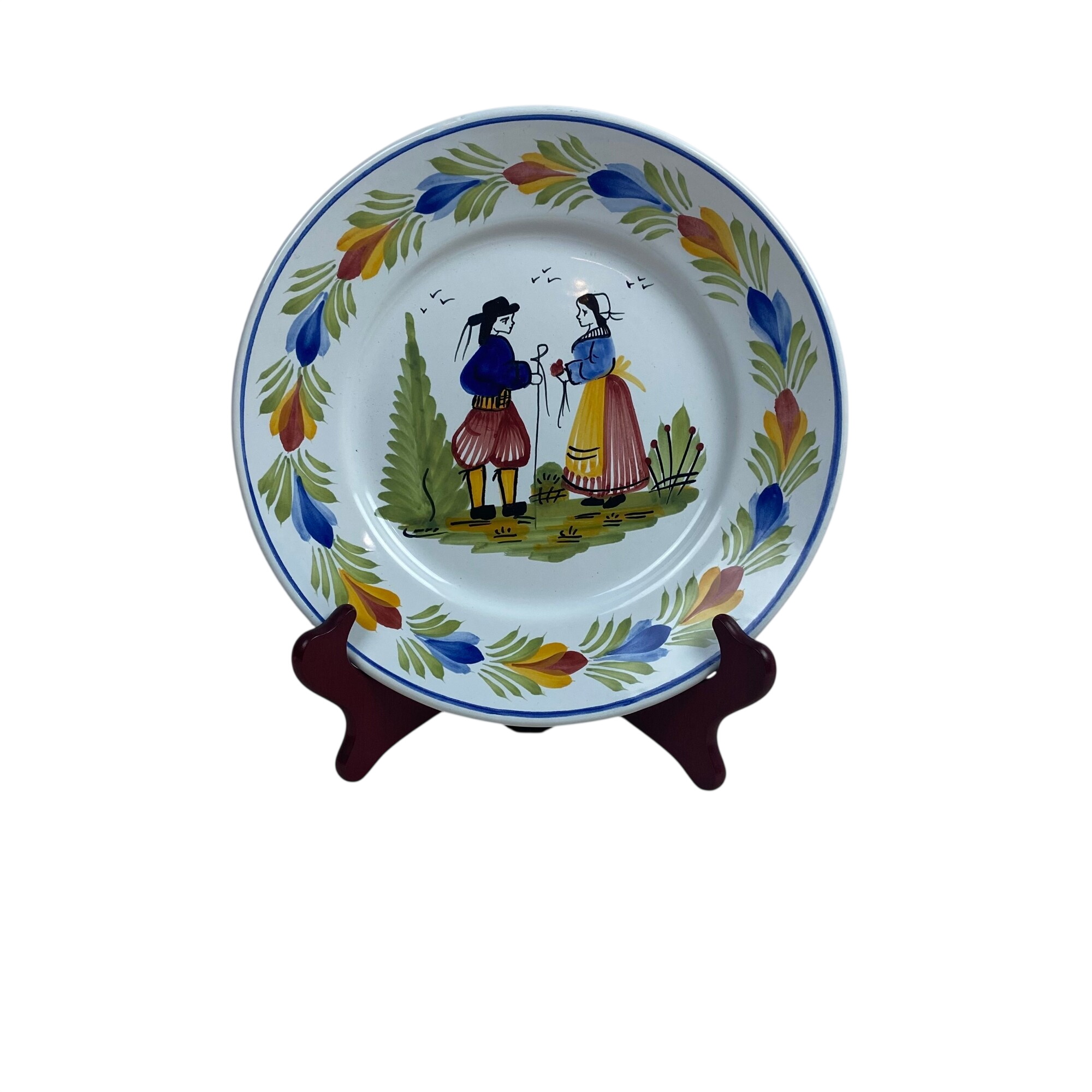 Assiette authentique Quimer HB Henriot - Décor Breton peint main Très bon état - 22,00 € Assiette authentique Quimer HB Henriot - Décor Breton peint main Très bon état reconditionné disponible sur Label Emmaüs