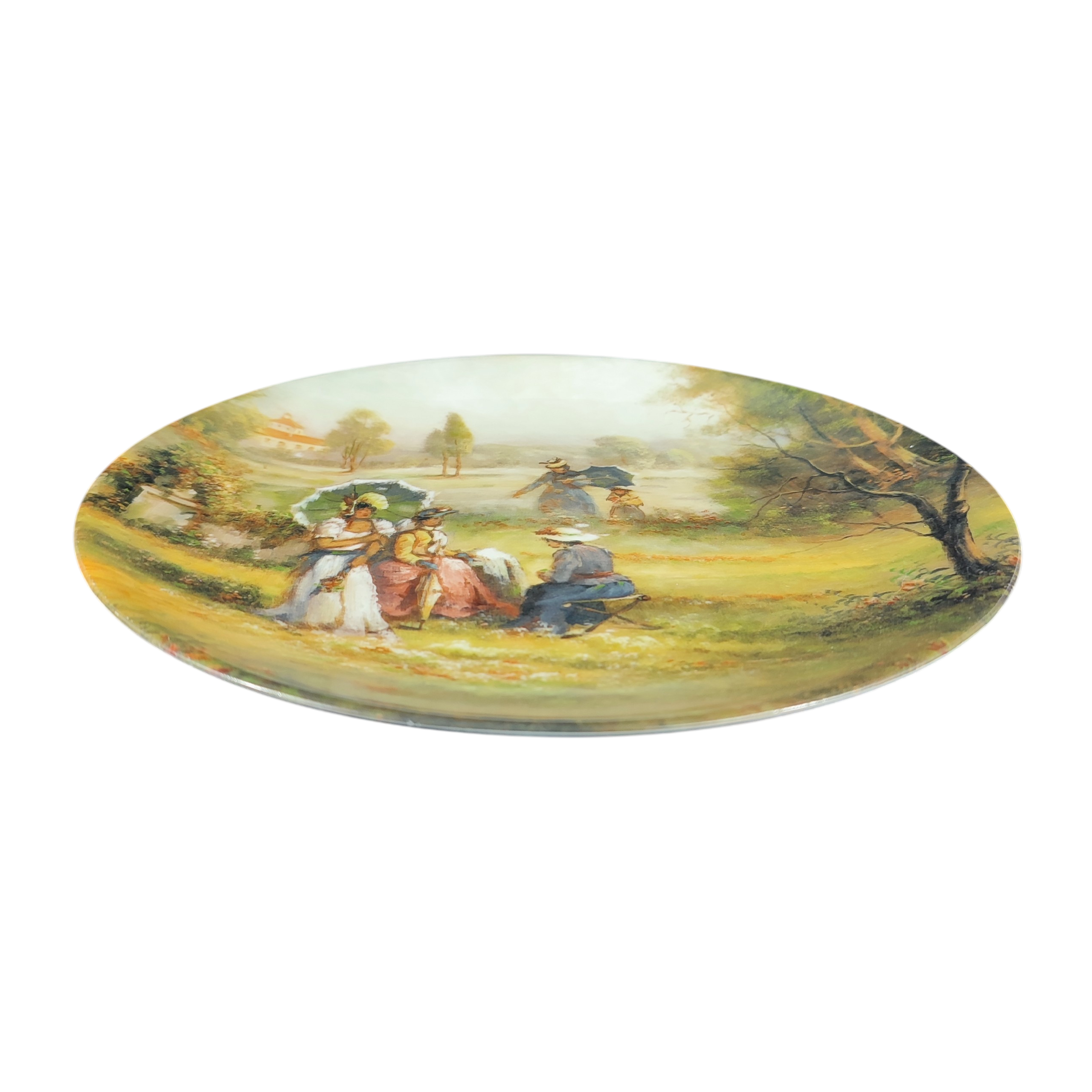 Voir photo 2 de Assiette décorative en porcelaine de Limoges - scène champêtre du 19ième siècle Assiette décorative en porcelaine de Limoges - scène champêtre du 19ième siècle Bon état reconditionné photo 2