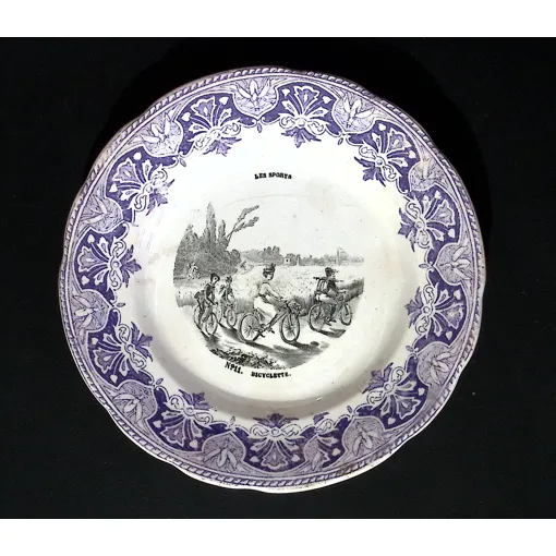 Assiette En Faience Creil Montereau - Terre De Feu - Serie Les Sports - Diamètre 190 Mm occasion reconditionné disponible sur Rakuten