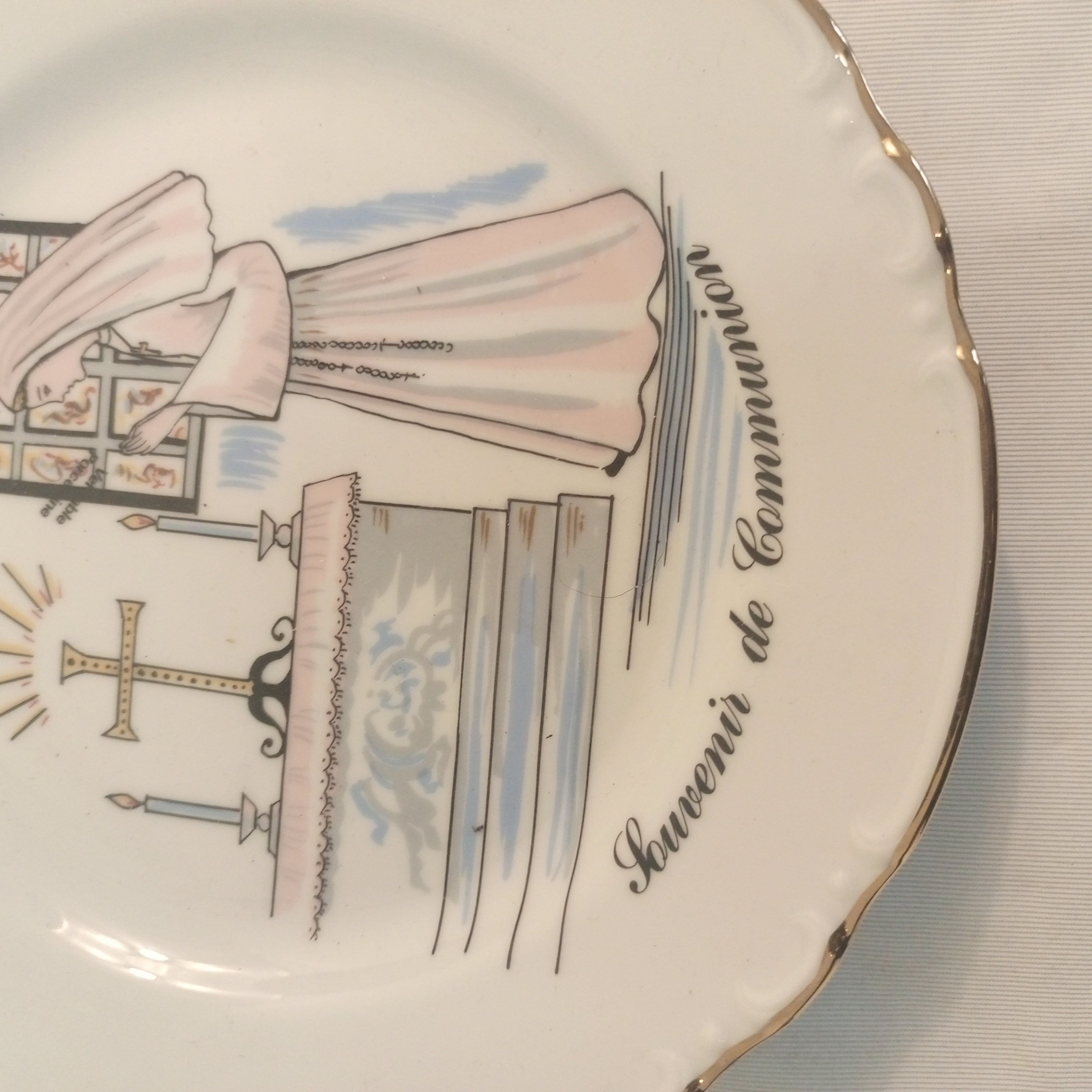 Voir photo 2 de Assiette porcelaine Souvenir de communion Assiette porcelaine Souvenir de communion État correct reconditionné photo 2
