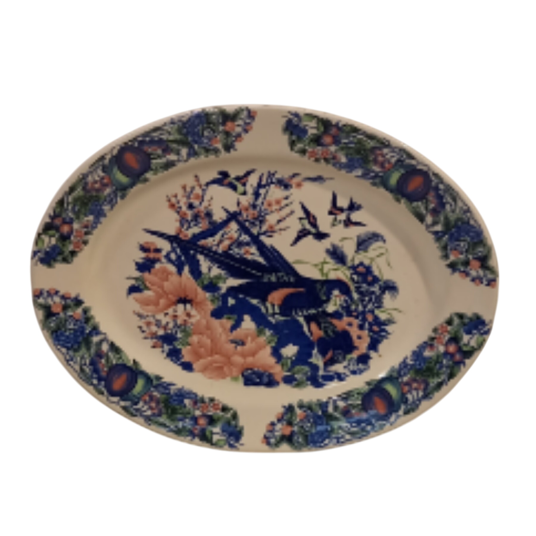 Assiette Vintage en céramique ornée d'un motif d'oiseau exotique , de fleurs et de fruit. Bon état - 40,00 € Assiette Vintage en céramique ornée d'un motif d'oiseau exotique , de fleurs et de fruit. Bon état reconditionné disponible sur Label Emmaüs