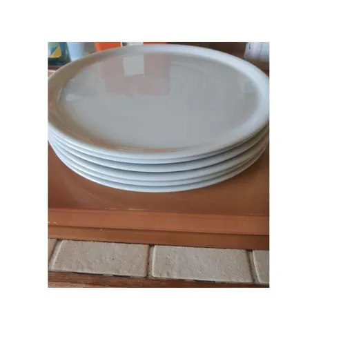 Assiettes 6 Grandes Blanc Large Vaisselle À Tarte Fromage Pizza De Service Plates 30 Cm Environ Diametre Ceramique Blanches Presentation Passe Au Micro Onde Bon état reconditionné disponible sur Rakuten