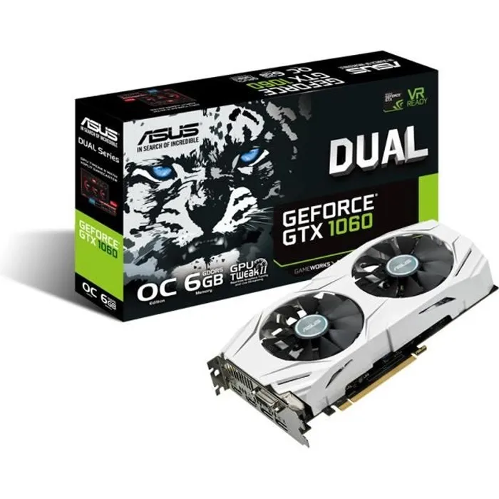 Asus Carte graphique GeForce® GTX 1060 DUAL O6G 6Go GDDR5 refurbished - 139,00 € Asus Carte graphique GeForce® GTX 1060 DUAL O6G 6Go GDDR5 refurbished reconditionné disponible sur Cdiscount Seconde Vie