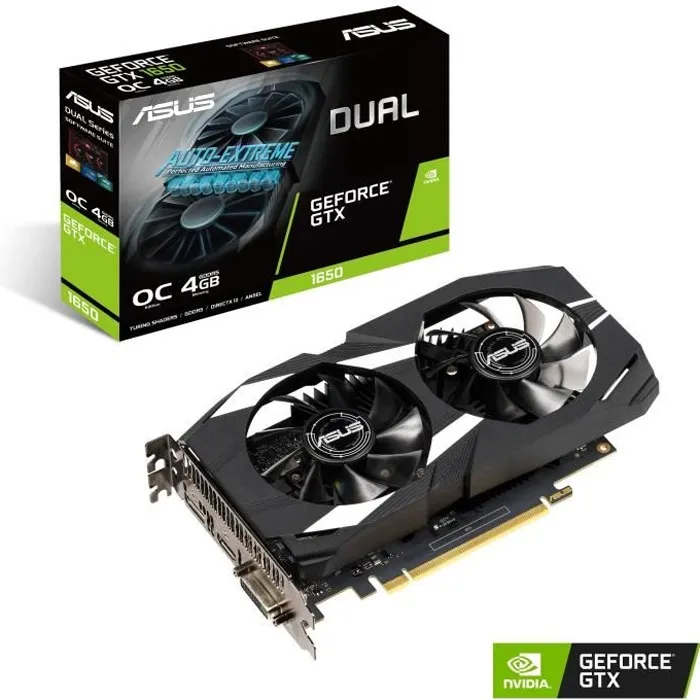 ASUS Carte graphique GeForce GTX 1650 4 Go DUAL OC (DUAL-GTX1650-O4G) Reconditionné - 269,00 € ASUS Carte graphique GeForce GTX 1650 4 Go DUAL OC (DUAL-GTX1650-O4G) Reconditionné Asus reconditionné disponible sur Cdiscount Seconde Vie