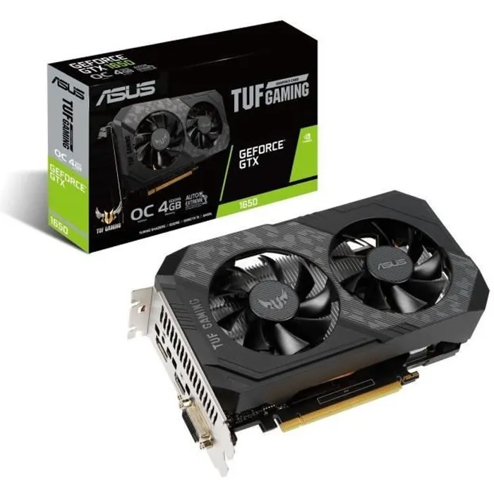 ASUS Carte Graphique Tuf Gaming GeForce GTX 1650 OC Edition 4GB GDDR6 Reconditionné - 269,00 € ASUS Carte Graphique Tuf Gaming GeForce GTX 1650 OC Edition 4GB GDDR6 Reconditionné Asus reconditionné disponible sur Cdiscount Seconde Vie