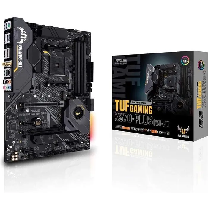 ASUS Carte Mère Gaming TUF Gaming X570-Plus (Wi-Fi) AMD AM4 Ryzen 3000 (PCIe 4.0 M.2 12+2 Dr. MOS DDR4 LAN HDMI DP CFX USB 3.2 Gen 2 Reconditionné - 169,49 € ASUS Carte Mère Gaming TUF Gaming X570-Plus (Wi-Fi) AMD AM4 Ryzen 3000 (PCIe 4.0 M.2 12+2 Dr. MOS DDR4 LAN HDMI DP CFX USB 3.2 Gen 2 Reconditionné reconditionné disponible sur Cdiscount Seconde Vie