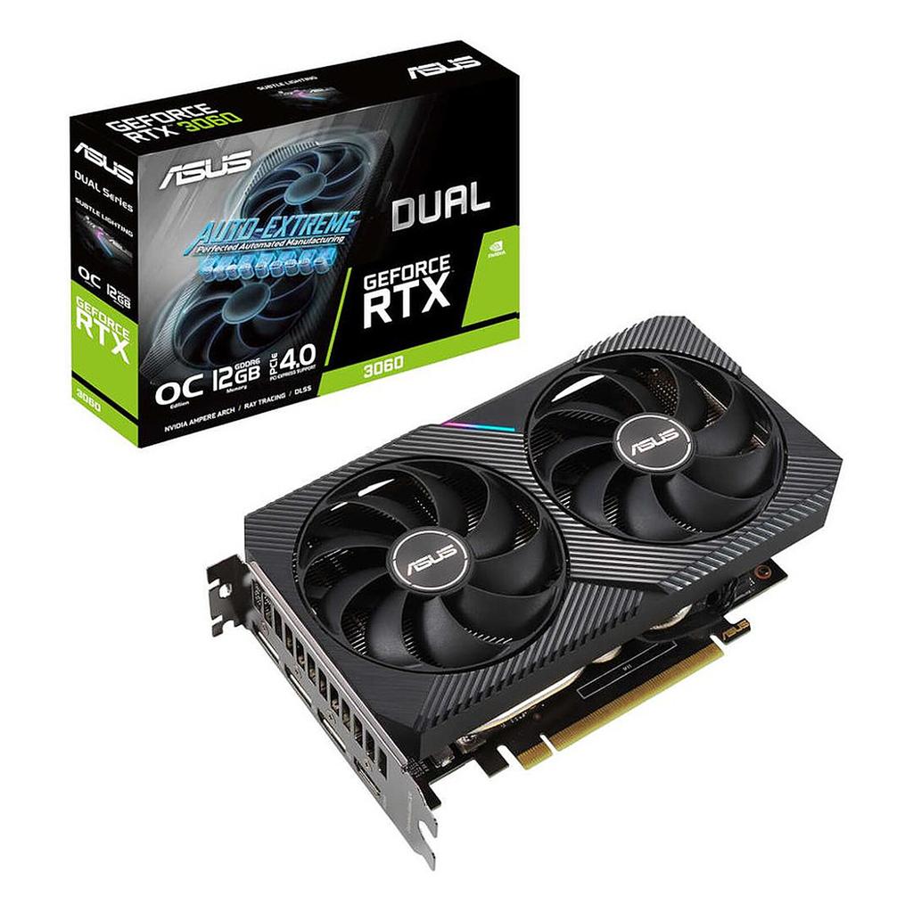 Asus NVIDIA GeForce RTX 3060 12GB GDDR6 DUAL OC V2 Carte Graphique Reconditionné - 349,99 € Asus NVIDIA GeForce RTX 3060 12GB GDDR6 DUAL OC V2 Carte Graphique Reconditionné Asus reconditionné disponible sur Backmarket