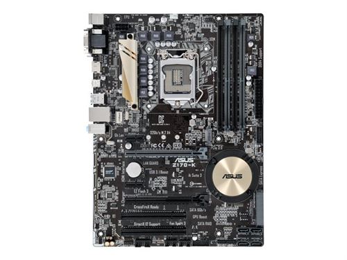 ASUS Z170-K - Carte-mère - ATX - LGA1151 Socket - Z170 Chipset - USB 3.0, USB 3.1, USB-C - Gigabit LAN - carte graphique embarquée (unité centrale requise) - audio HD (8 canaux) État correct Asus reconditionné disponible sur Fnac
