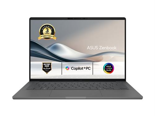 ASUS Zenbook A14 OLED UX3407QA-QD343X - Copilot+ PC - Snapdragon X - X1-26-100 / jusqu'à 2.97 GHz - Win 11 Pro - Qualcomm Adreno - 32 Go RAM - 1 To SSD NVMe - 14" OLED 1920 x 1200 - Wi-Fi 6E, Bluetooth - islande/gris État correct N/A reconditionné disponible sur Fnac