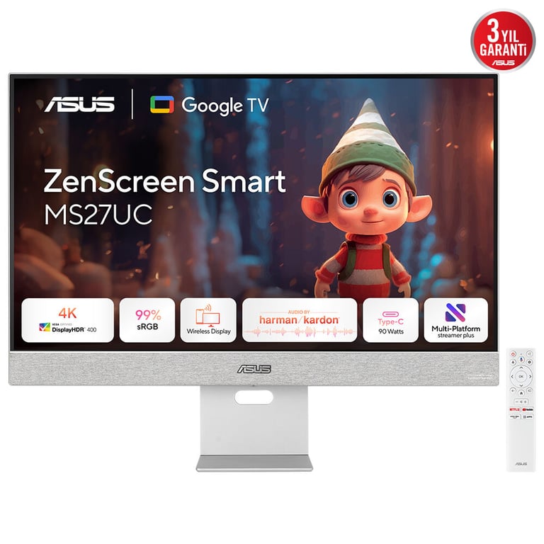 ASUS ZenScreen Smart Monitor MS27UC écran plat de PC 68,6 cm (27 ) 3840 x 2160 pixels 4K Ultra HD LCD Gris - Excellent état Parfait état Asus reconditionné disponible sur Pixmania