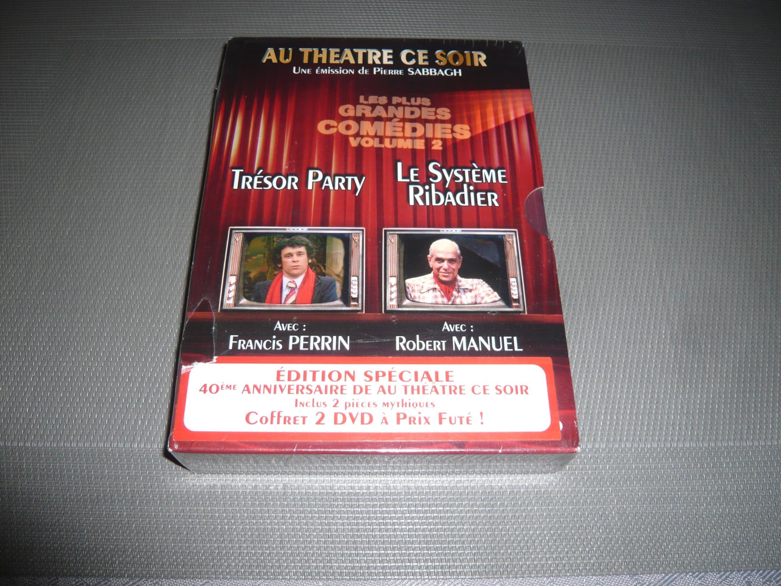 Au théâtre ce soir, vol.2 : Le système Ribadier / Trésor party - Coffret 2 DVD Bon état - 11,41 € Au théâtre ce soir, vol.2 : Le système Ribadier / Trésor party - Coffret 2 DVD Bon état reconditionné disponible sur Label Emmaüs