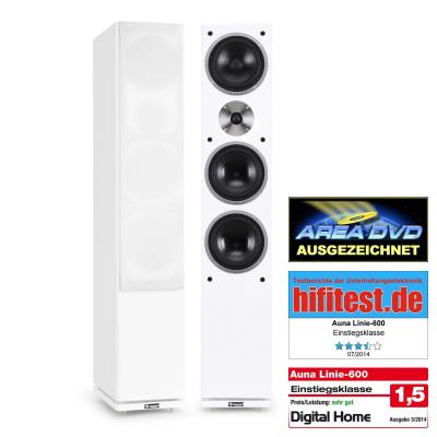 auna Linie-600-WH Paire d'enceintes colonnes 140W RMS -blanc État correct Auna reconditionné disponible sur Fnac