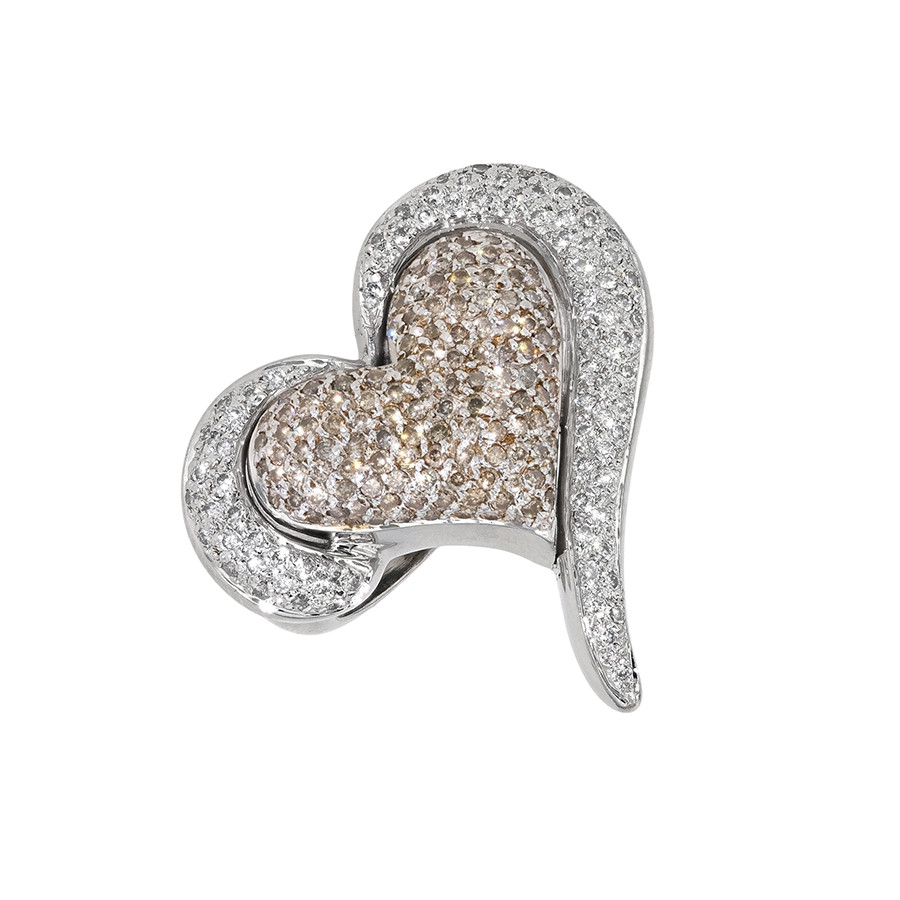 Bague coeur diamants Parfait état - 3900,00 € Bague coeur diamants Parfait état reconditionné disponible sur Gemme Les Bijoux