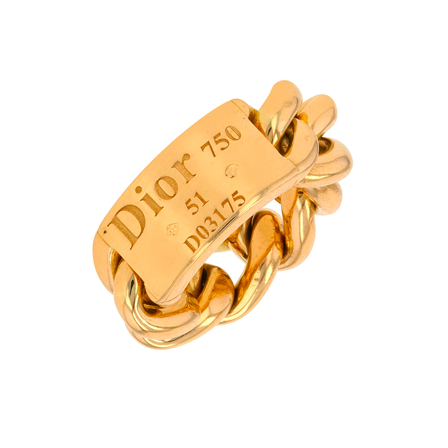 Acheter Bague DIOR gourmette Parfait état - 2600,00 € Bague DIOR gourmette Parfait état reconditionné disponible sur Gemme Les Bijoux