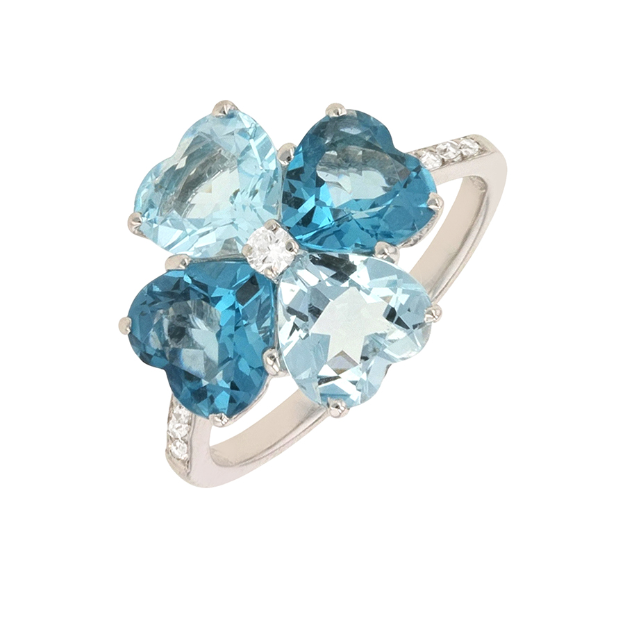 Bague fleur diamants Parfait état - 900,00 € Bague fleur diamants Parfait état reconditionné disponible sur Gemme Les Bijoux | Dero