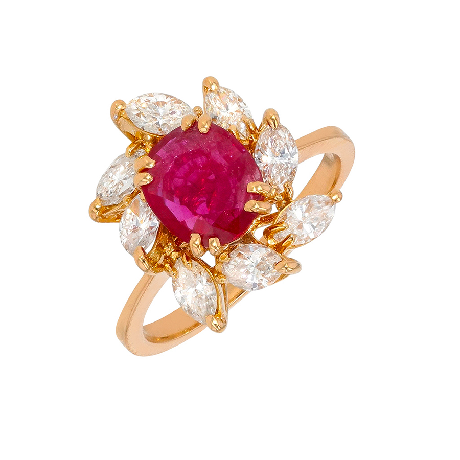 Bague marguerite Parfait état - 2100,00 € Bague marguerite Parfait état reconditionné disponible sur Gemme Les Bijoux