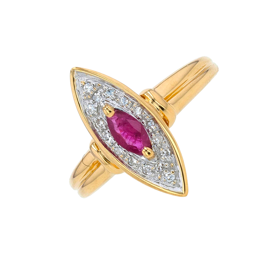 Bague marquise rubis Parfait état - 840,00 € Bague marquise rubis Parfait état reconditionné disponible sur Gemme Les Bijoux | Dero