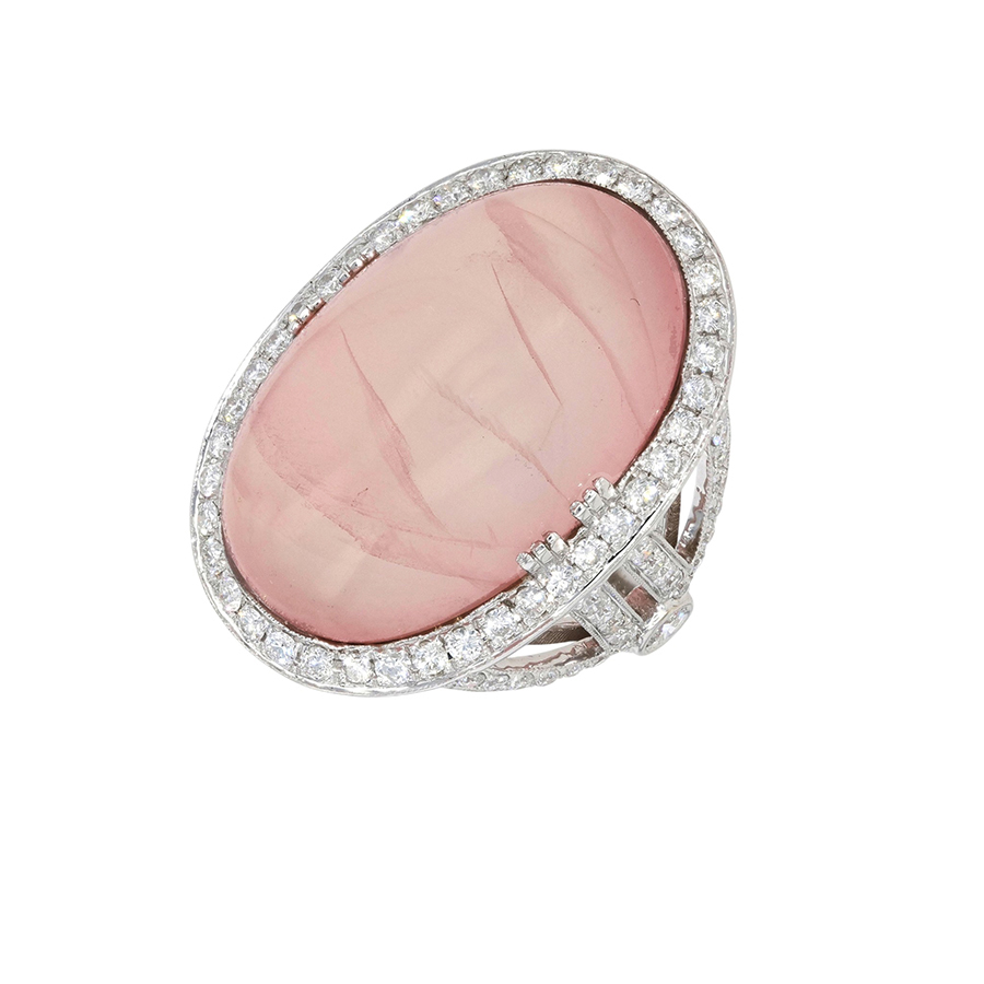 Bague quartz rose Parfait état - 2380,00 € Bague quartz rose Parfait état reconditionné disponible sur Gemme Les Bijoux