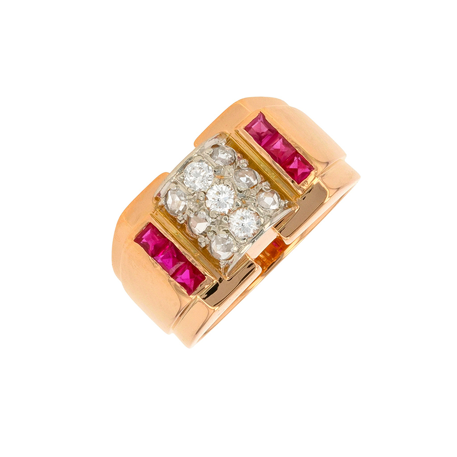 Bague vintage rubis Parfait état - 1930,00 € Bague vintage rubis Parfait état reconditionné disponible sur Gemme Les Bijoux