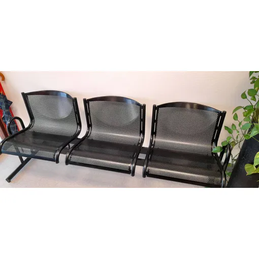 Banc d'accueil métal 3 places design Bon état reconditionné disponible sur Rakuten