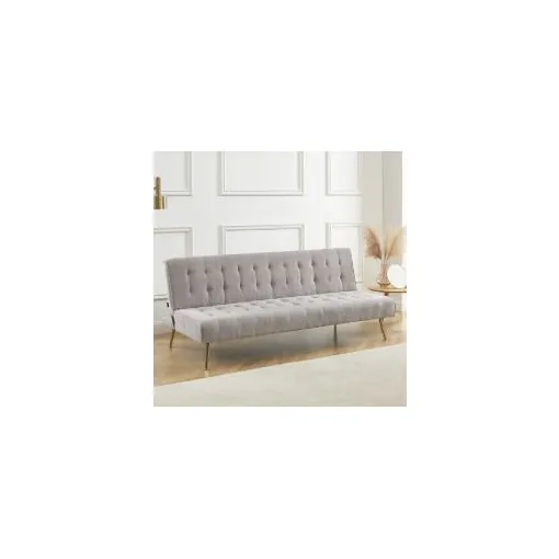 Banquette convertible Nino - velours côtelé - 3 places - gris clair - BAITA Bon état reconditionné disponible sur Rakuten