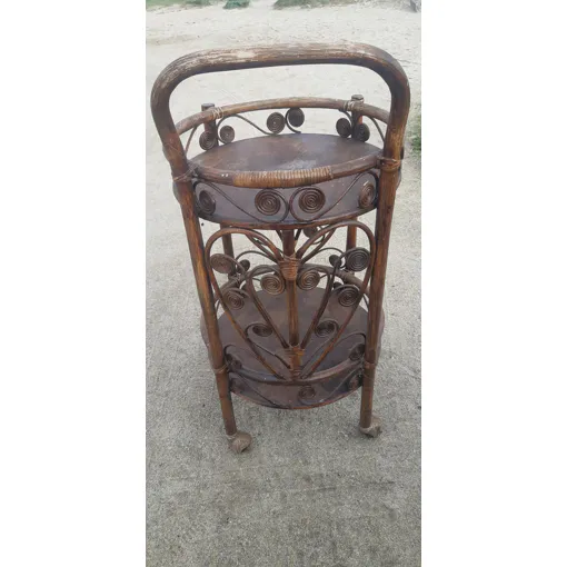bar desserte vintage peacock très rare osier rotin bambou occasion reconditionné disponible sur Rakuten