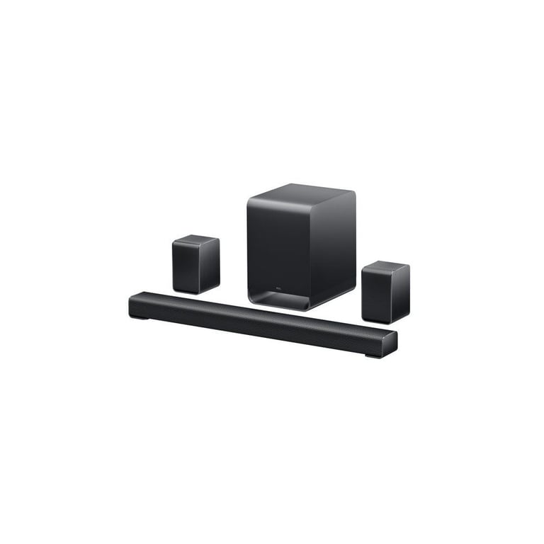 Barre de son TCL S65K 5.1.2 Dolby Atmos caisson sans fil et enceintes surround 2 Bluetooth 5.3 entrées HDMI 2.1 optique Noir titane - Excellent état Parfait état TCL reconditionné disponible sur Pixmania | Dero