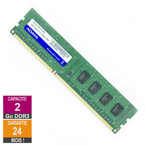 Barrette Mémoire 2Go RAM DDR3 Adata AM2U139C2P168V DIMM PC3-10600U État correct - 14,69 € Barrette Mémoire 2Go RAM DDR3 Adata AM2U139C2P168V DIMM PC3-10600U État correct Adata Technology reconditionné disponible sur Fnac