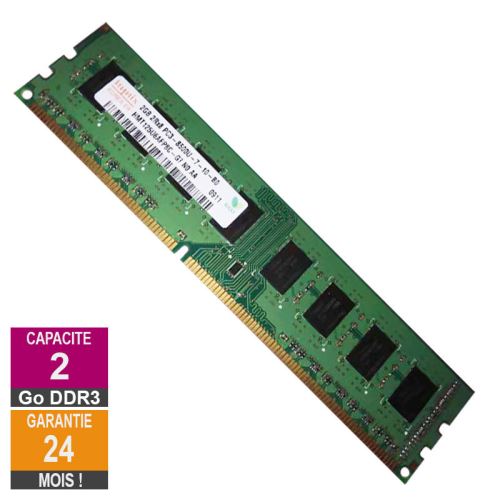 Barrette Mémoire 2Go RAM DDR3 Hynix HMT125U6AFP8C-G7 PC3-8500U 1066MHz 2Rx8 État correct SK Hynix reconditionné disponible sur Fnac