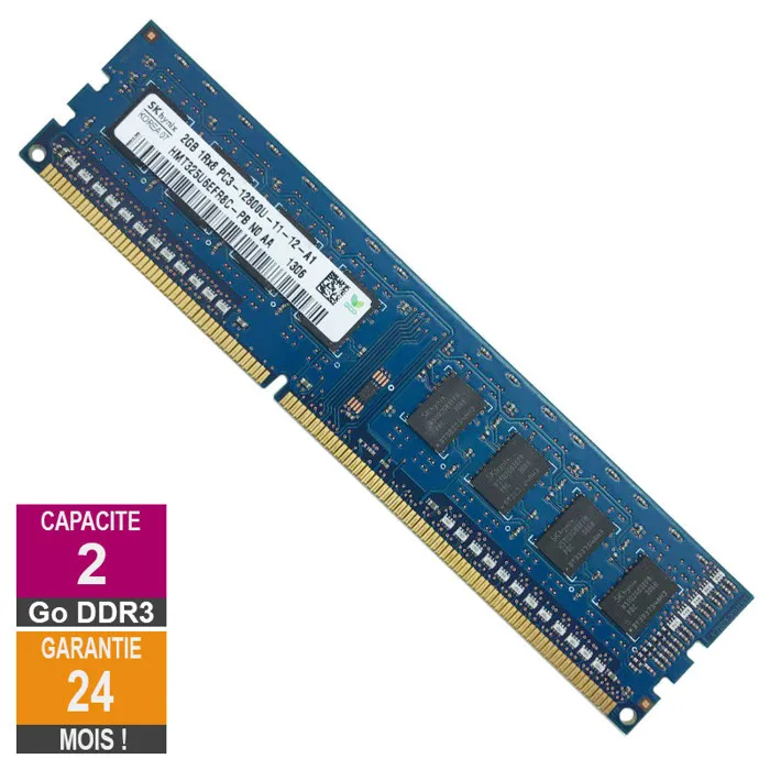 Acheter Barrette Mémoire 2Go RAM DDR3 Hynix HMT325U6EFR8C-PB DIMM PC3-12800U refurbished - 14,69 € Barrette Mémoire 2Go RAM DDR3 Hynix HMT325U6EFR8C-PB DIMM PC3-12800U refurbished reconditionné disponible sur Cdiscount Seconde Vie