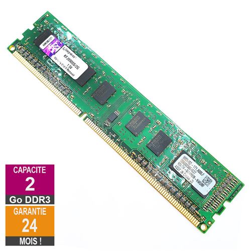 Barrette Mémoire 2Go RAM DDR3 Kingston KFJ9900S/2G DIMM PC3-10600U 1Rx8 État correct reconditionné disponible sur Fnac