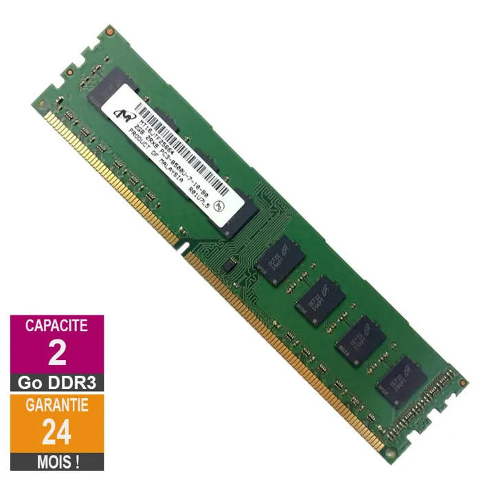 Barrette Mémoire 2Go RAM DDR3 Micron MT16JTF25664AY-1G1D1 PC3-8500U 1066MHz 2Rx8 refurbished - 14,69 € Barrette Mémoire 2Go RAM DDR3 Micron MT16JTF25664AY-1G1D1 PC3-8500U 1066MHz 2Rx8 refurbished reconditionné disponible sur Cdiscount Seconde Vie