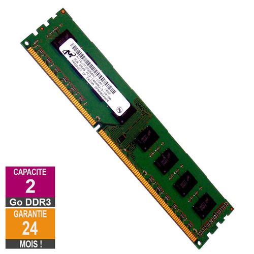 Barrette Mémoire 2Go RAM DDR3 Micron MT16JTF25664AZ-1G4F1 PC3-10600U 1333MHz 2Rx8 État correct reconditionné disponible sur Fnac