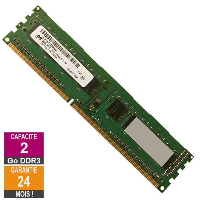 Barrette Mémoire 2Go RAM DDR3 Micron MT8JTF25664AZ-1G4D1 PC3-10600U 1333MHz 1Rx8 refurbished - 14,69 € Barrette Mémoire 2Go RAM DDR3 Micron MT8JTF25664AZ-1G4D1 PC3-10600U 1333MHz 1Rx8 refurbished reconditionné disponible sur Cdiscount Seconde Vie
