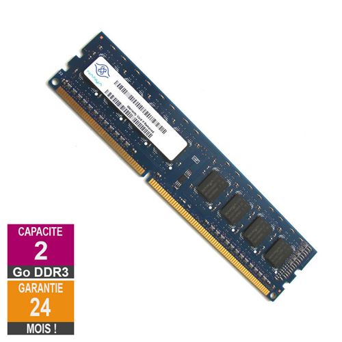 Barrette Mémoire 2Go RAM DDR3 Nanya NT2GC64B88G0NF-CG DIMM PC3-10600U État correct reconditionné disponible sur Fnac