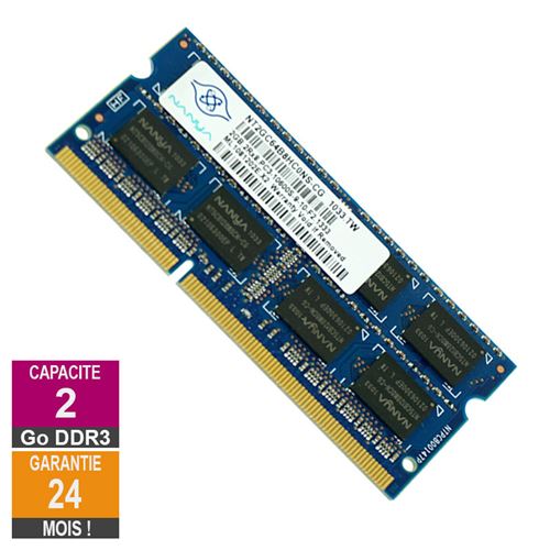 Barrette Mémoire 2Go RAM DDR3 Nanya NT2GC64B8HC0NS-CG SO-DIMM PC3-10600 1333MHz 2Rx8 État correct Nanya Technology Corporation reconditionné disponible sur Fnac