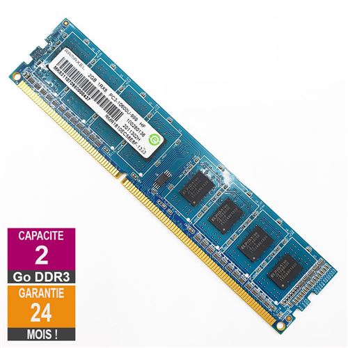 Barrette Mémoire 2Go RAM DDR3 Ramaxel RMR1810EC58E8F DIMM PC3-10600U 1Rx8 État correct reconditionné disponible sur Fnac