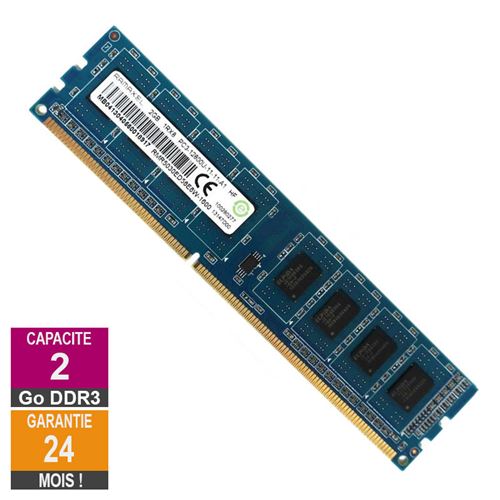 Barrette Mémoire 2Go RAM DDR3 Ramaxel RMR5030ED58E8W-1600 PC3-12800U 1600MHz 1Rx8 État correct N/A reconditionné disponible sur Fnac