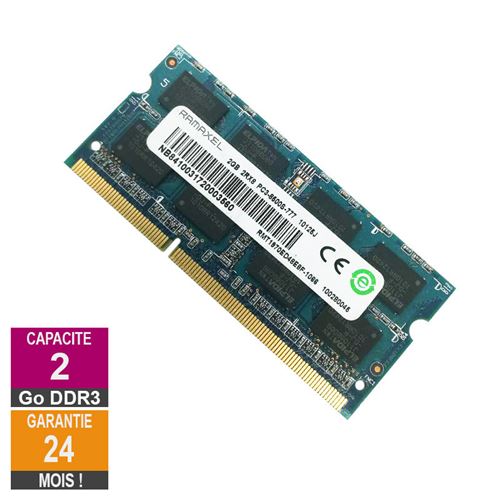 Barrette Mémoire 2Go RAM DDR3 Ramaxel RMT1970ED48E8F-1066 SO-DIMM PC3-8500S État correct reconditionné disponible sur Fnac