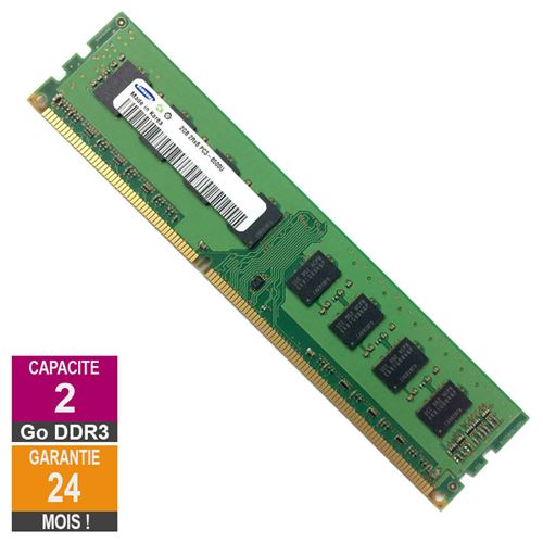Barrette Mémoire 2Go RAM DDR3 Samsung M378B5673FH0-CF8 PC3-8500U 1066MHz 2Rx8 État correct reconditionné disponible sur Fnac