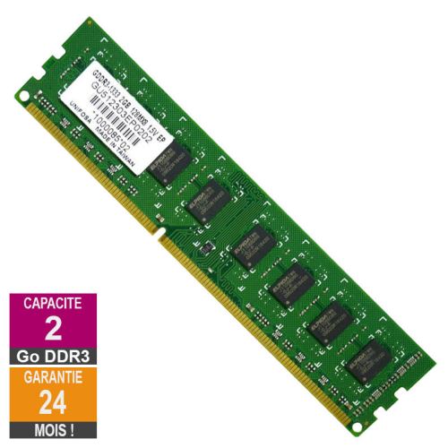 Barrette Mémoire 2Go RAM DDR3 Unifosa GU512303EP0202 DIMM PC3-10600U 1333MHz 2Rx8 État correct N/A reconditionné disponible sur Fnac