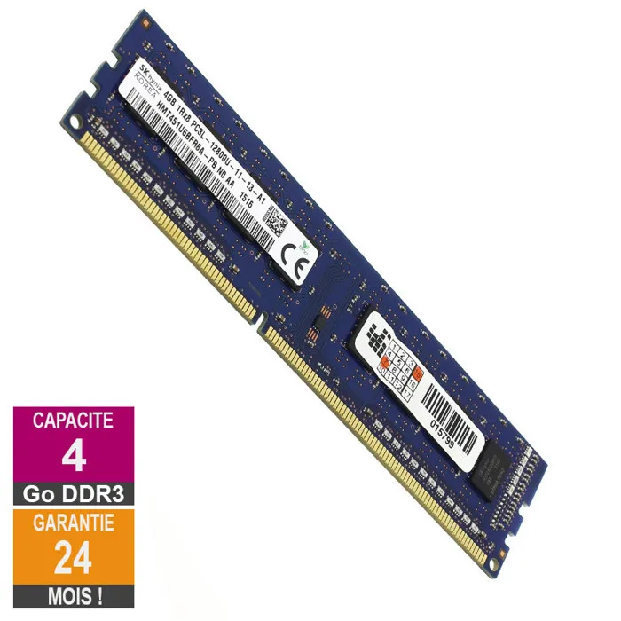 Barrette Mémoire 4Go RAM DDR3 Hynix HMT451U6BFR8A-PB DIMM PC3L-12800U 1Rx8 Reconditionné - 19,62 € Barrette Mémoire 4Go RAM DDR3 Hynix HMT451U6BFR8A-PB DIMM PC3L-12800U 1Rx8 Reconditionné SK Hynix reconditionné disponible sur Cdiscount Seconde Vie