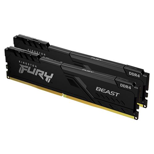 Barrette mémoire RAM Kingston FURY Beast 16 Go (Kit de 2 x 8 Go) DDR4 3200 MHz CL16 État correct Kingston reconditionné disponible sur Fnac