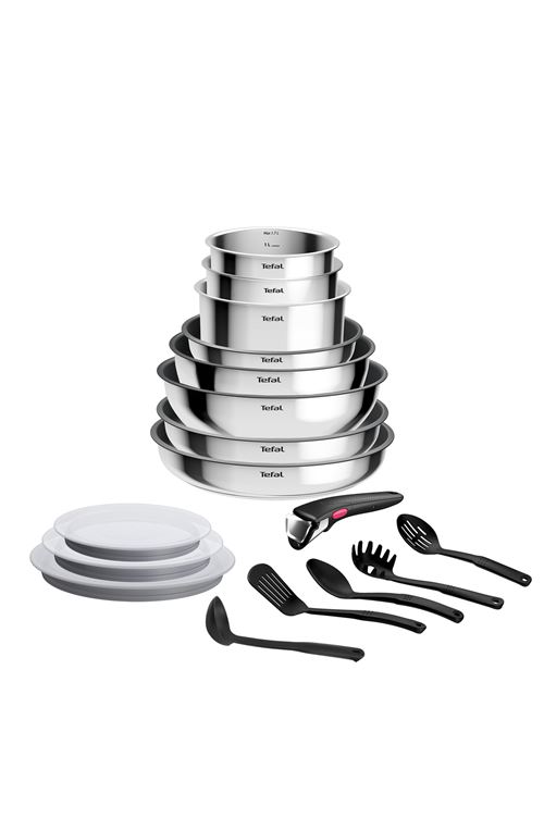 Batterie de cuisine Tefal Ingenio Cook Eat L881SR04 17 pièces Inox État correct Tefal reconditionné disponible sur Fnac