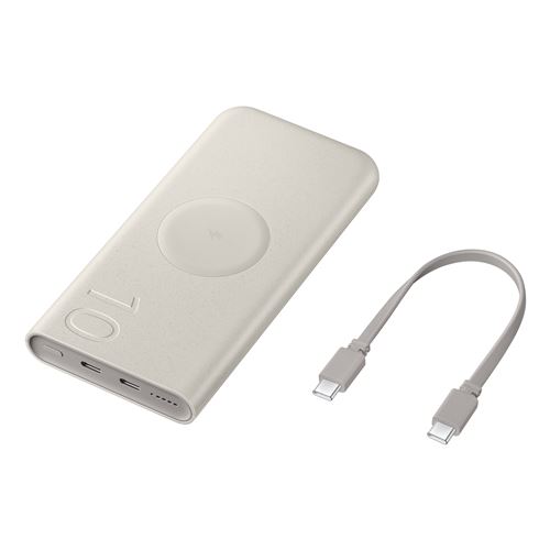 Batterie externe sans fil à induction Samsung 10000 mAh Beige État correct Samsung reconditionné disponible sur Fnac
