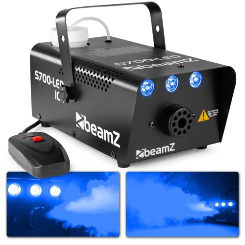 Beamz S700-LED - Machine à fumée avec LED effet glace, 700 Watts, 3 x LED Bleu, 75m3 de fumée par minute, réservoir de 250 ml État correct BeamZ reconditionné disponible sur Fnac