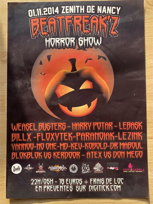 Acheter Beatfreak'Z - Horror Show - 30x40cm - Affiche État correct - 10,99 € Beatfreak'Z - Horror Show - 30x40cm - Affiche État correct reconditionné disponible sur Fnac