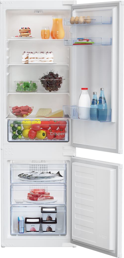 BEKO Réfrigérateur congélateur encastrable BCHA275K41SN, 262 L, Semi No Frost, Glissières État correct Beko reconditionné disponible sur Fnac