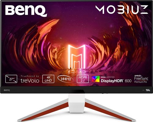 BenQ Mobiuz EX2710U - Écran LCD - 27" - 3840 x 2160 4K @ 144 Hz - IPS - 600 cd/m² - 1000:1 - DisplayHDR 600 - 1 ms - 2xHDMI, DisplayPort - haut-parleurs avec subwoofer État correct BenQ reconditionné disponible sur Fnac